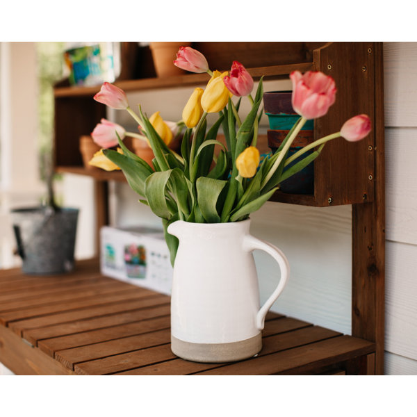 Red Barrel Studio® Arabelle White/Ivory 8.25'' Indoor / Outdoor Ceramic